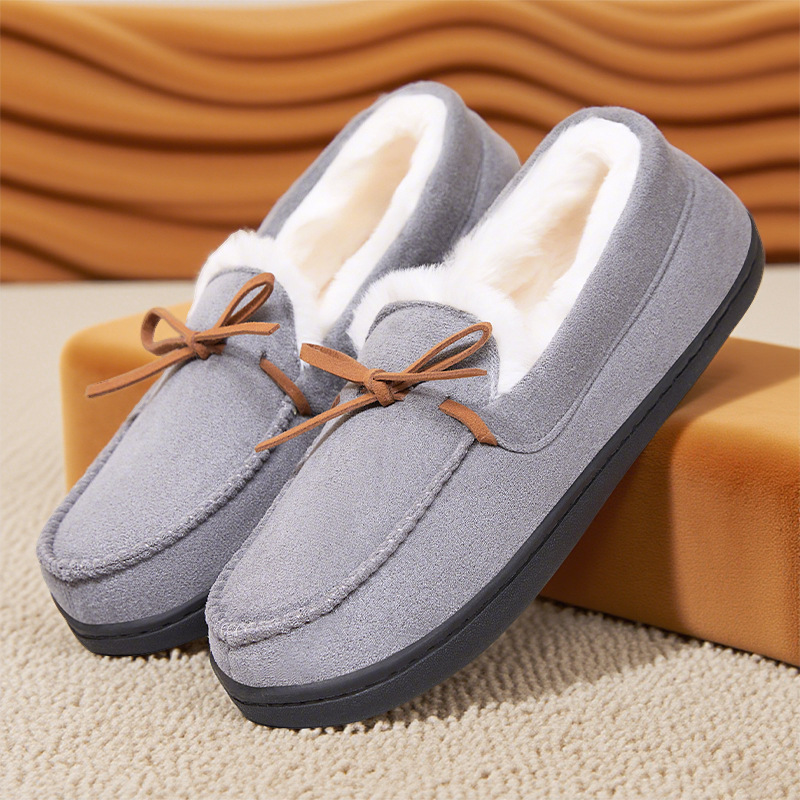 New winter shoes for women: fleece and thickened cotton boots, warm slippers, home ankle boots, fashionable and versatile, and snow boots for outerwear Specification drawing