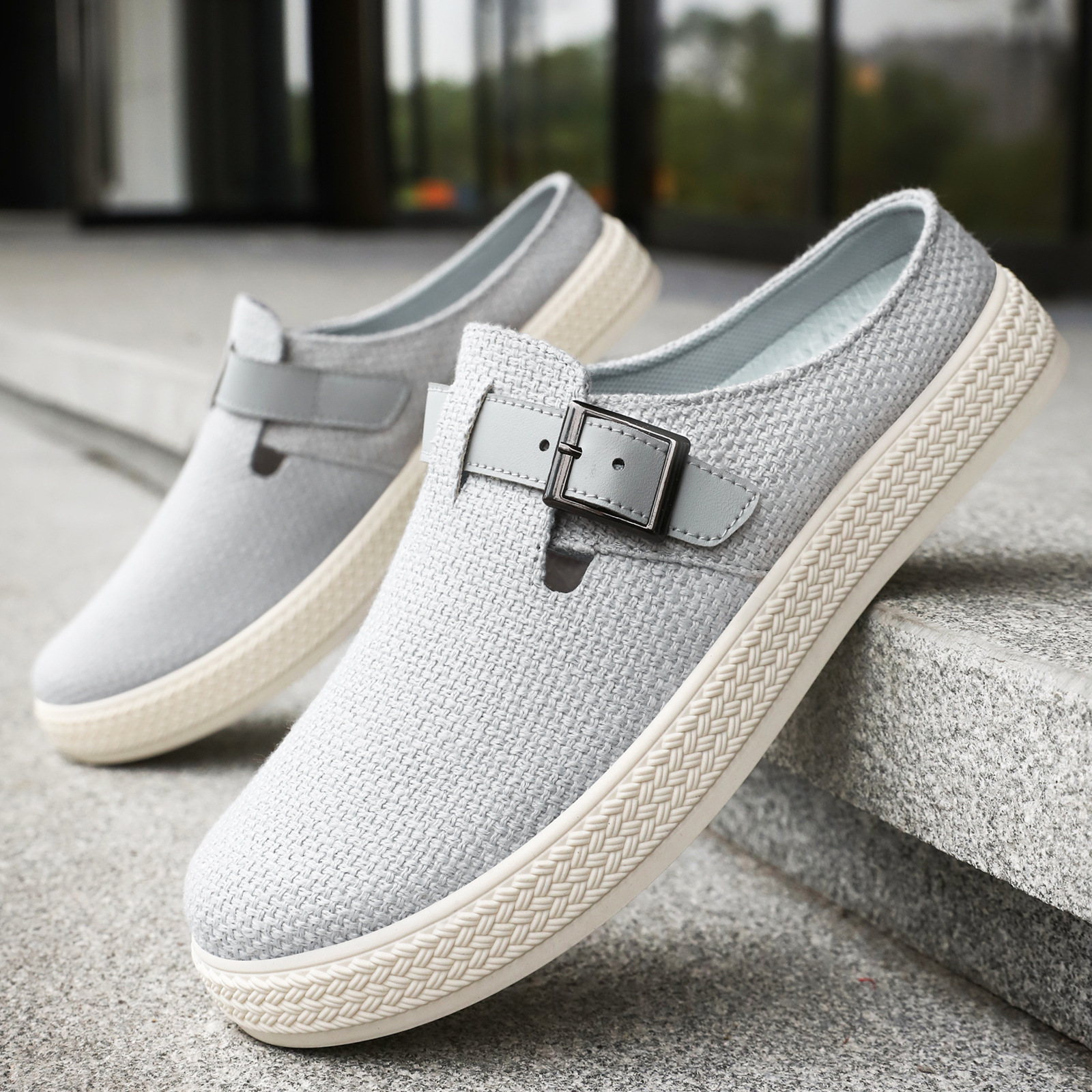 Men's singles summer large-sized perforated breathable mesh shoes with flip-flops worn outside are solid and casual sports shoes for men Specification drawing