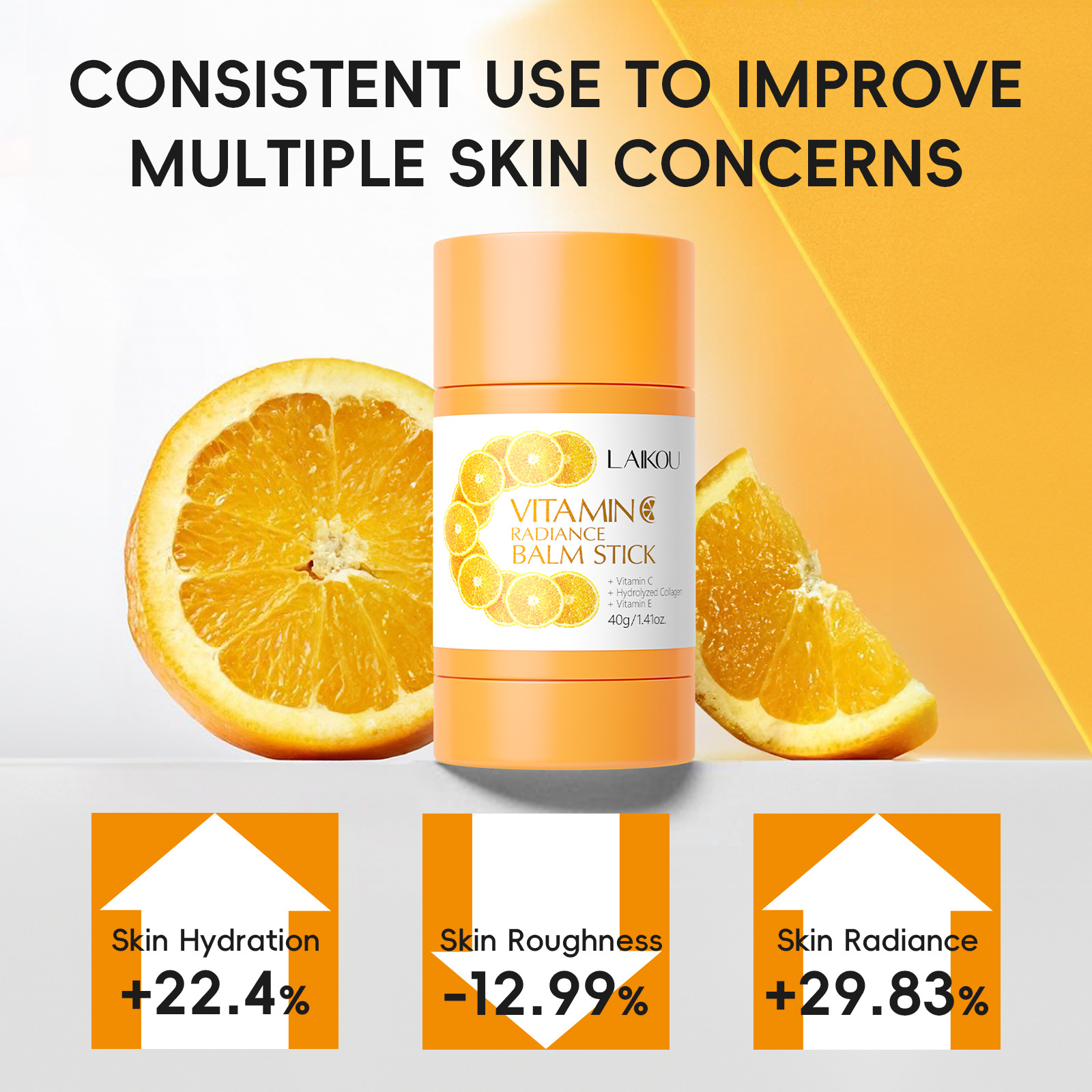 Cross-border new product Laikou Vitamin c Moisturizing Stick 40g Hydrating, moisturizing and nourishing facial Care Moisturizing stick manufacturer in stock Application Scenario