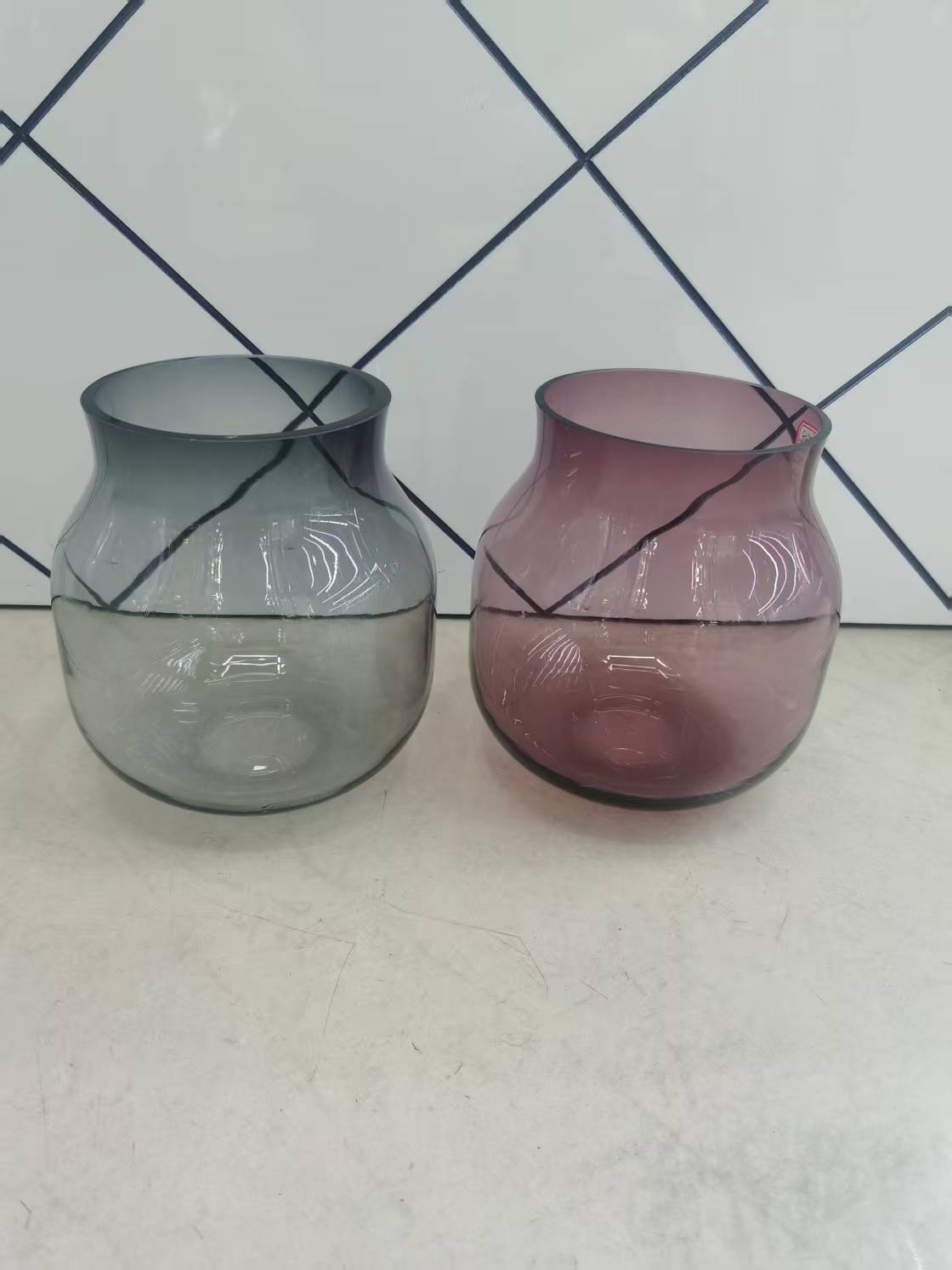 彩色原色玻璃花瓶客厅餐桌家居摆件绿萝铜钱草水培花器
