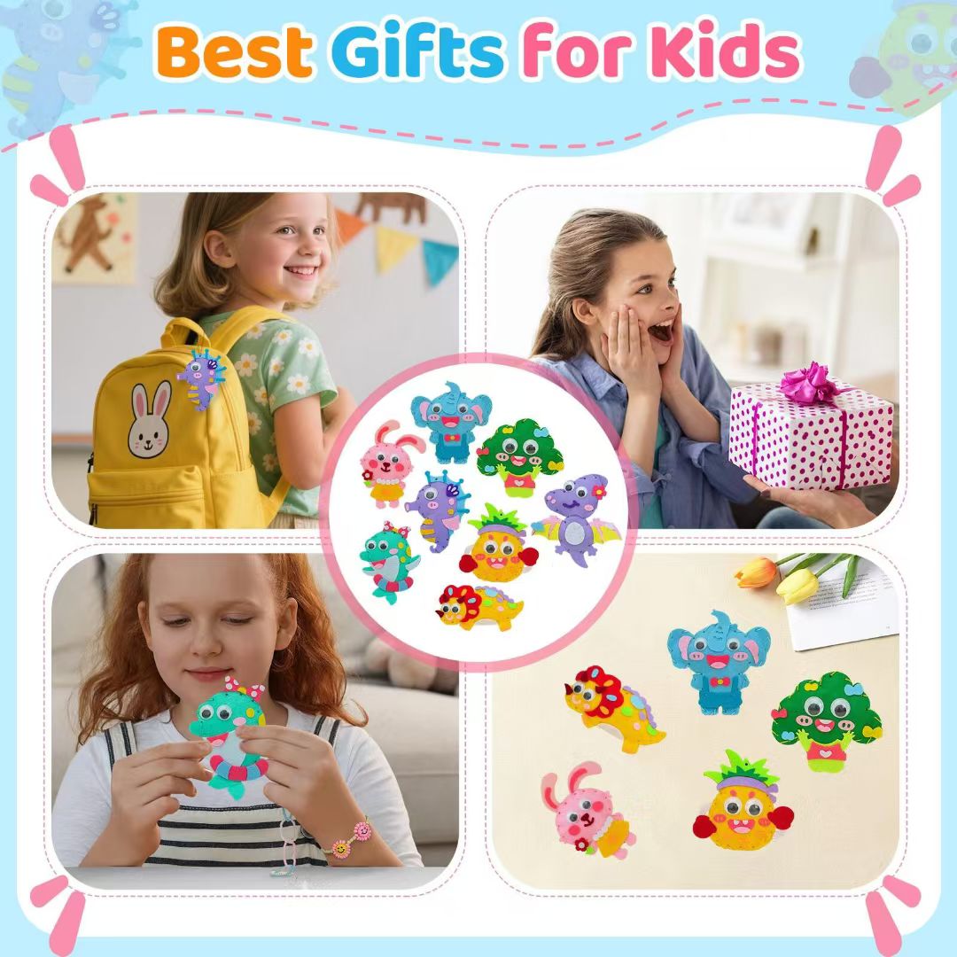 DIY Children's sewing fun, handmade girls' diy needle and thread toys, kindergarten art area materials, cute non-woven fabric pendants detail image 4