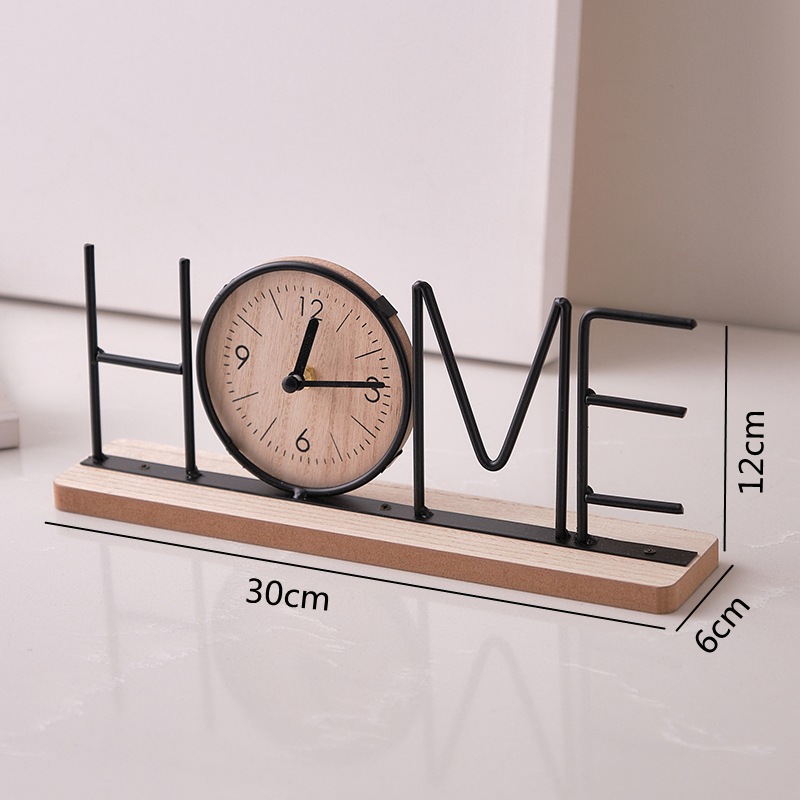 北欧风创意铁艺时钟电视柜装饰摆件家居客厅桌面钟表卧室玄关酒柜办公室摆件详情图2