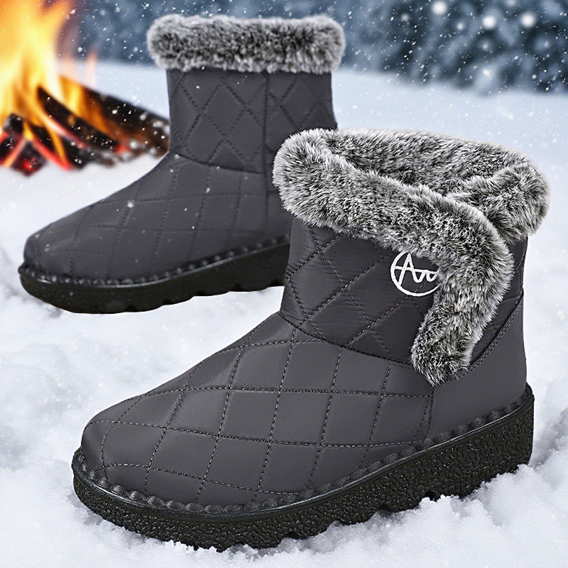 New cross-border delivery of snow boots for women in autumn and winter, polyurethane mid-calf cotton shoes for women with fleece and thickened warmth Specification drawing