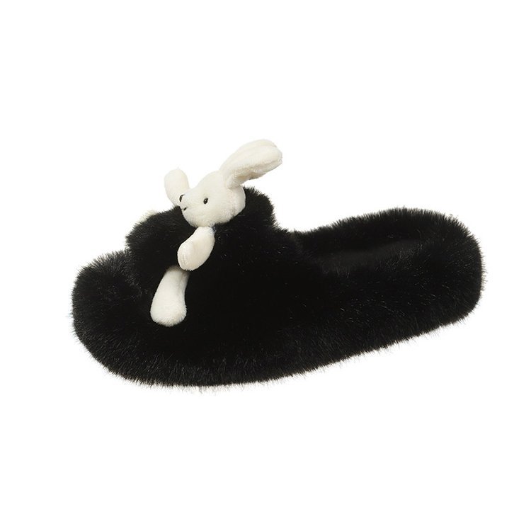 In the autumn and winter of 2025, there are thick-soled, versatile, cute rabbit, trendy, casual and simple plush slippers on Instagram Item Picture
