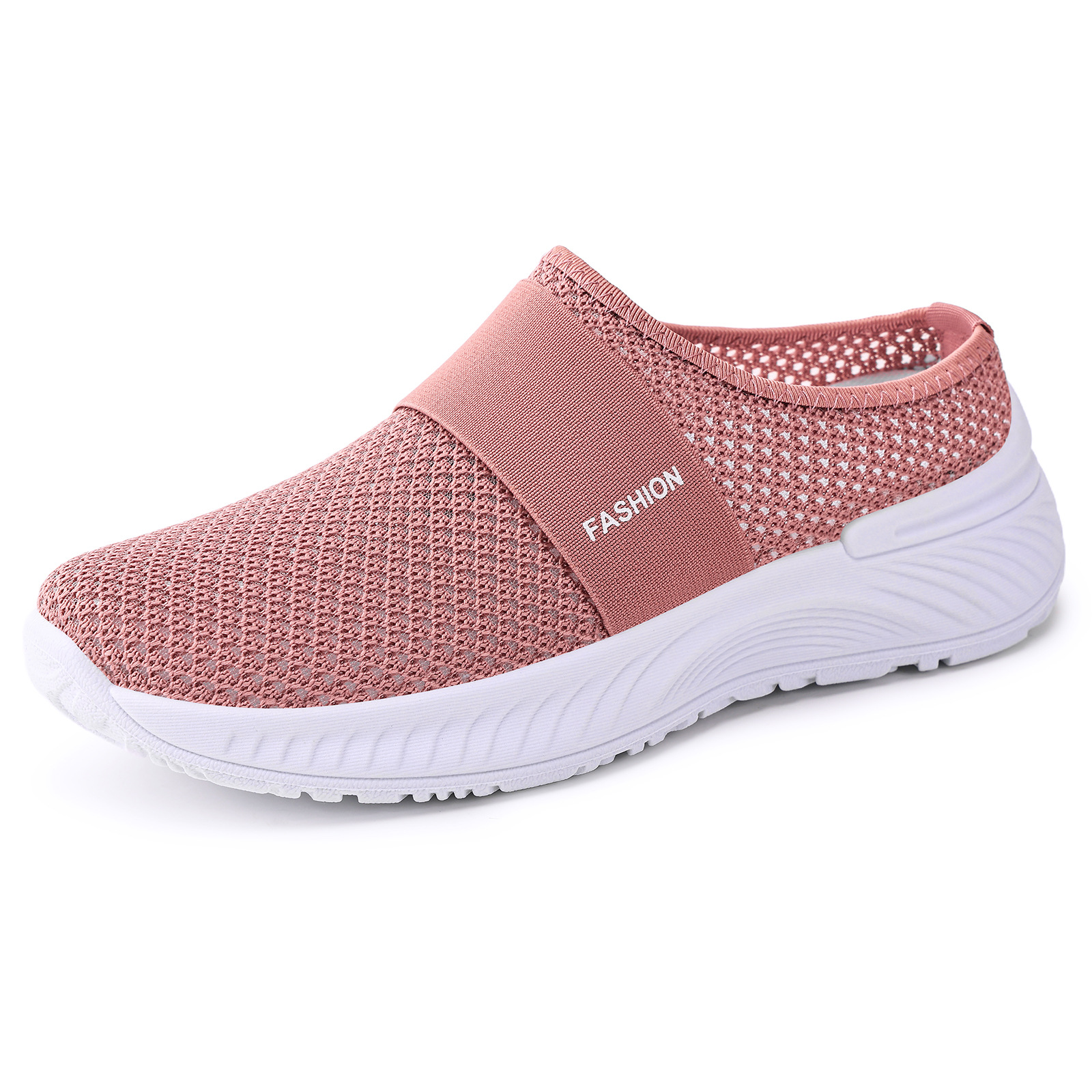 Summer casual shoes for women, breathable and not stuffy feet, mesh shoes, half-slipper with one foot, soft soles not tiring feet, lazy shoes Item Picture