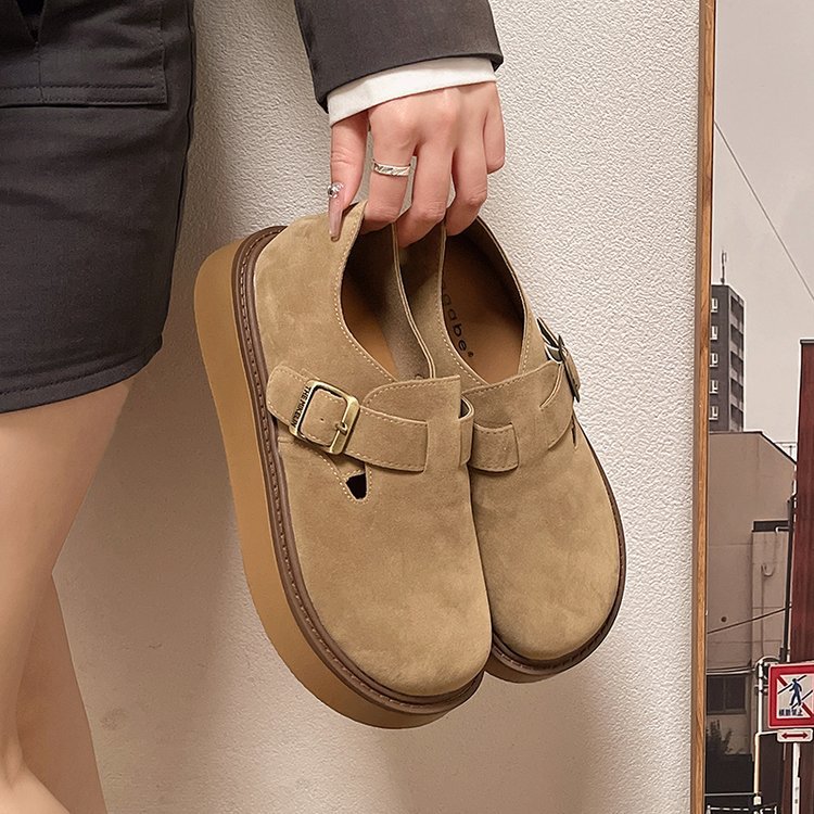 Boken women's casual single shoes 2025 autumn/Winter new style thick-soled sponge cake one step with loafers all-inclusive Boken shoes Application Scenario