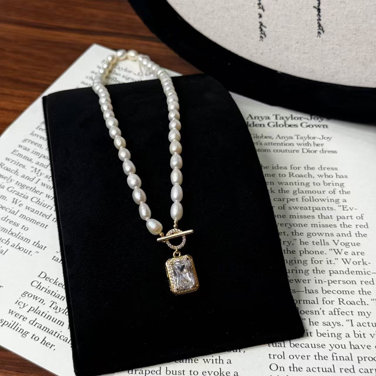 银际·天然珍珠铜镀金珠珍珠串珠大吊坠小众质感项链