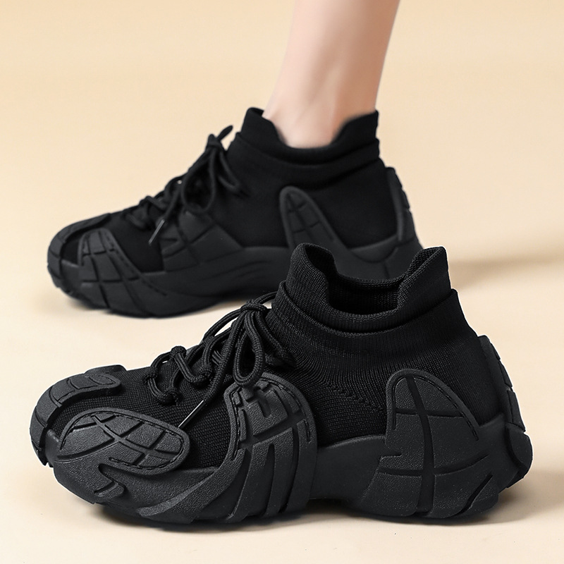 Spring new trendy, fashionable and retro sports shoes for women, Feizi versatile casual shoes, thick-soled and large-sized women's shoes Specification drawing