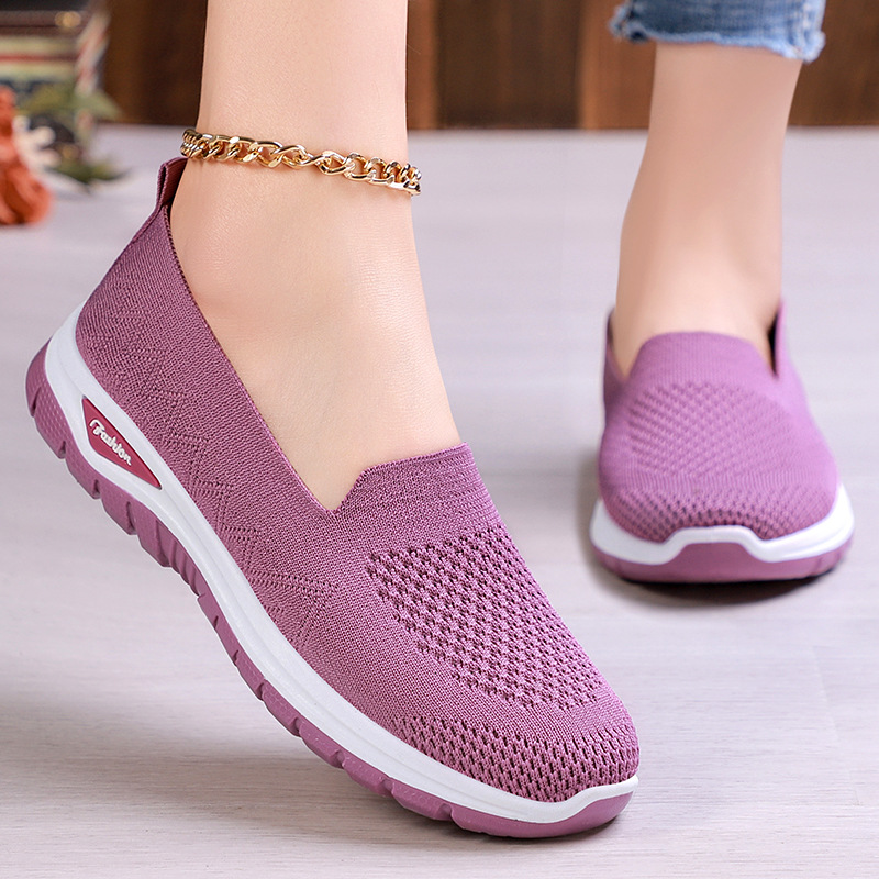 New breathable casual single shoes for women, cross-border temu consignment, mom shoes, one-step lazy shoes details Picture