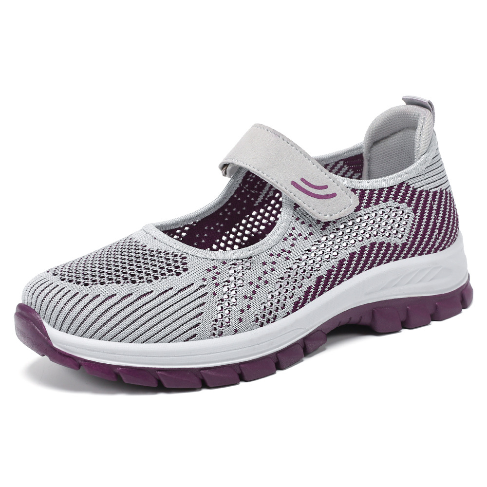 Women's single shoes 2025 autumn new style shoes for middle-aged and elderly mothers, Velcro soft sole breathable casual women's shoes for export Item Picture