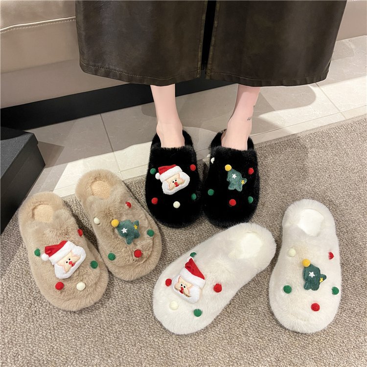In the autumn and winter of 2025, you can wear casual, niche, versatile, fashionable, flat-bottomed, anti-slip, and fluffy home outerwear, which is warm and fluffy Specification drawing