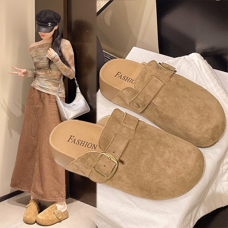 4.5cm Boken shoes for women, Spring 2025 new thick-soled flip-flops for outerwear, lazy fishing Boken flip-flops details Picture