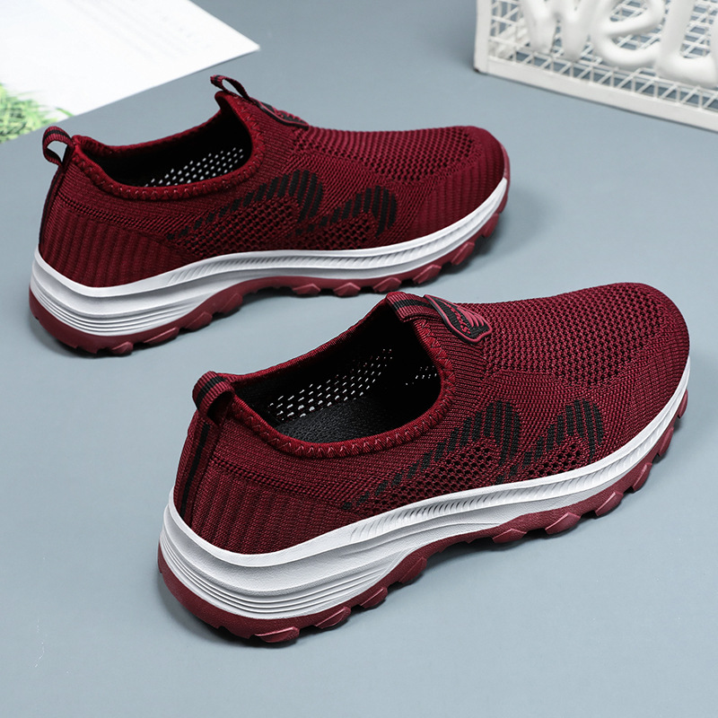 New breathable women's shoes for autumn, factory direct sales of single shoes, middle-aged and elderly couples, men and women's casual walking shoes details Picture