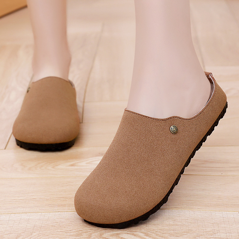 New comfortable and casual shoes for women: thick-soled, flip-top, half-slipper, soft-soled Birkenes on top, single shoe on one foot details Picture