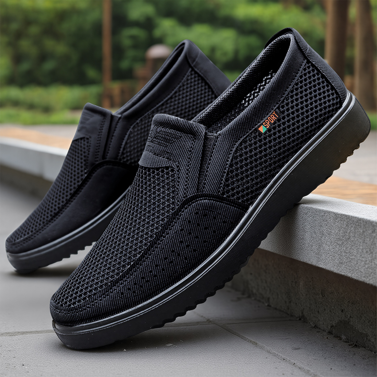 Old Beijing cloth shoes men 's mesh breathable soft sole casual shoes dad shoes summer cross-border distribution lightweight men' s shoes ‌ details Picture