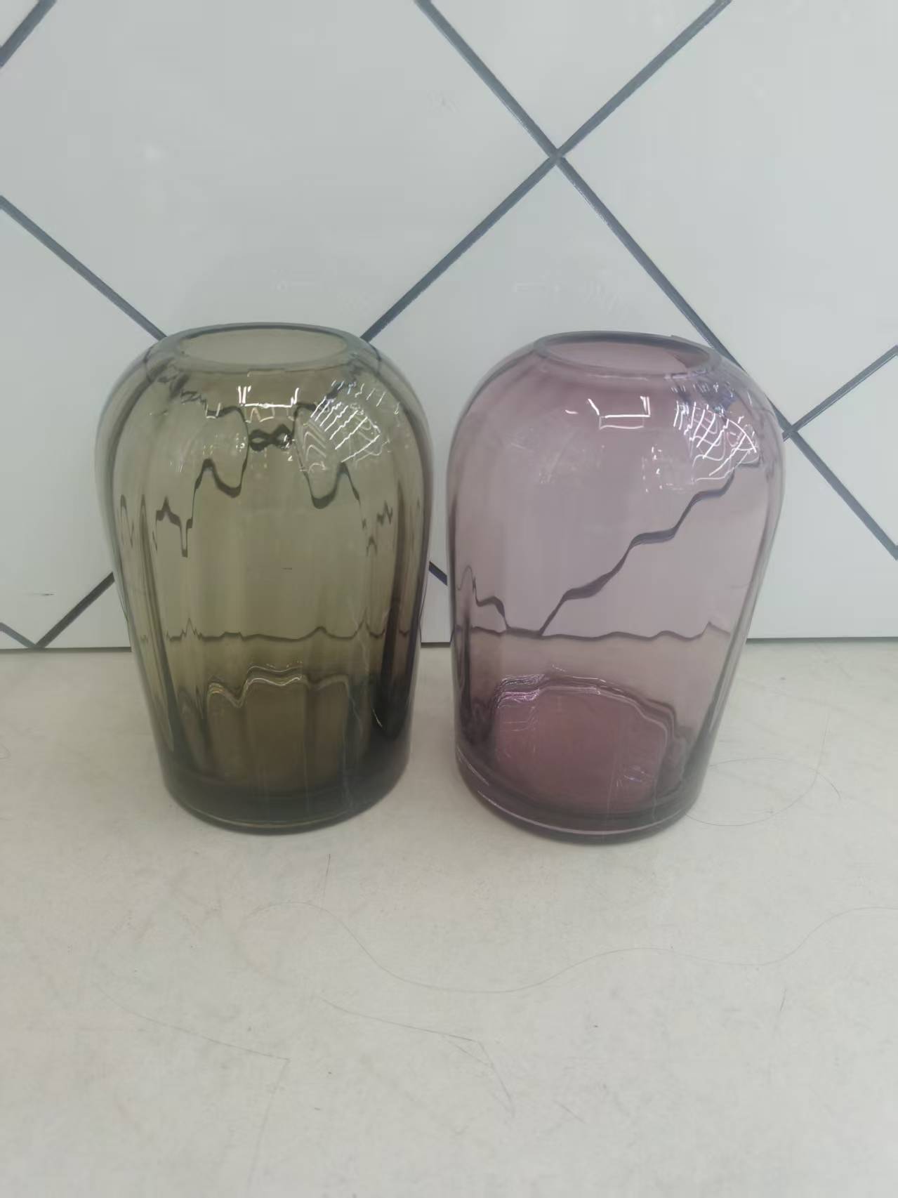 批发彩色原色玻璃花瓶客厅餐桌家居摆件绿萝铜钱草水培花器