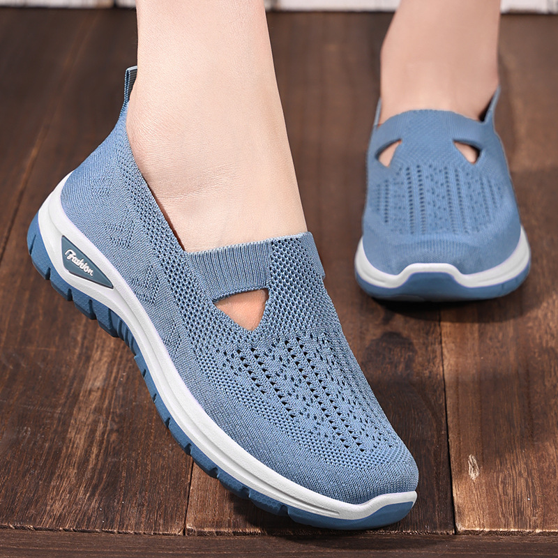 Women's autumn breathable and comfortable single shoes, cross-border middle-aged and elderly mothers' shoes, soft-soled and not tiring to the feet, casual mesh shoes details Picture