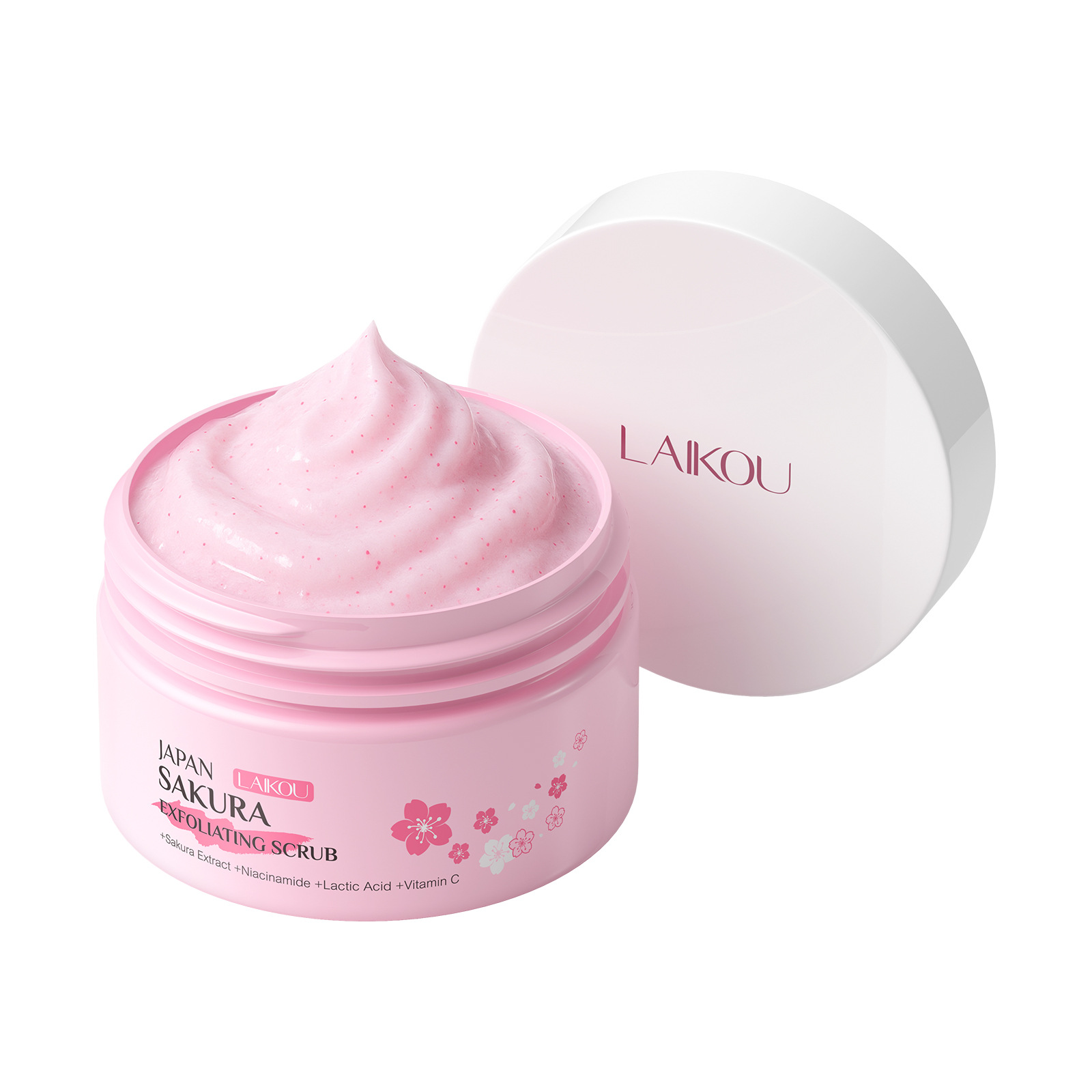 Cross-border Laicome Japanese Cherry Blossom Facial and Body Scrub 100g Cleansing, Hydrating and Moisturizing, all in English for export Item Picture