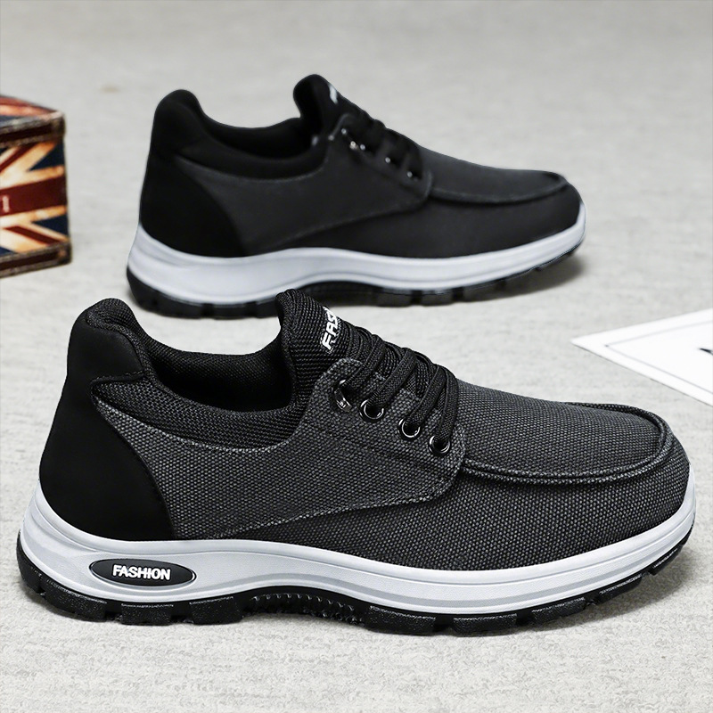 Men's shoes autumn new style breathable denim single shoes, soft-soled comfortable running shoes, versatile men's sports single shoes full figure