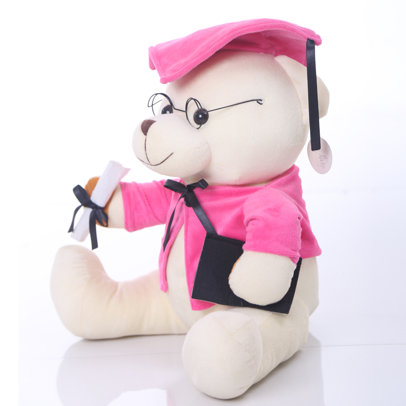 欧美跨境毛绒儿童玩具坐熊博士熊毕业熊公仔可定制LOGO详情4