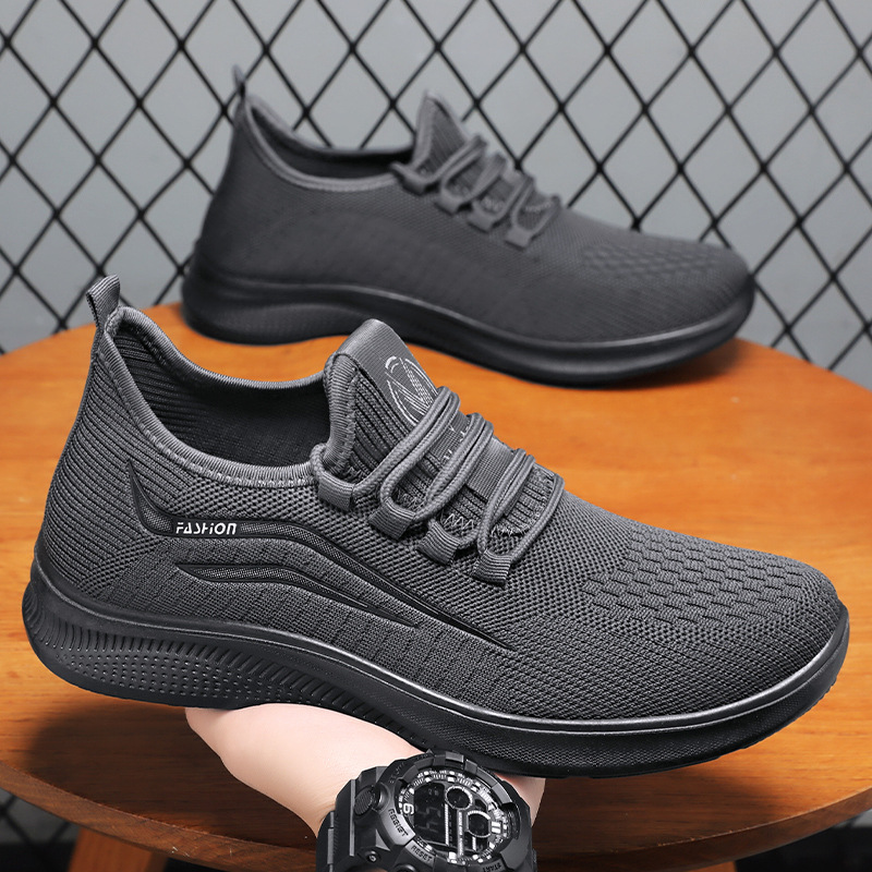 Men's sports shoes, autumn breathable, casual and comfortable single shoes, Korean style trendy and fashionable, soft-soled and not tiring to the feet, running shoes full figure