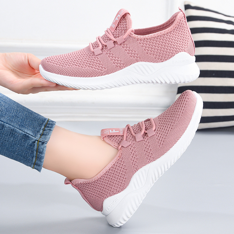 Customized shoes for women 2024 Cross-border new fashion running shoes, Feizhi breathable women's shoes, soft-soled sports shoes for women's comfort Specification drawing