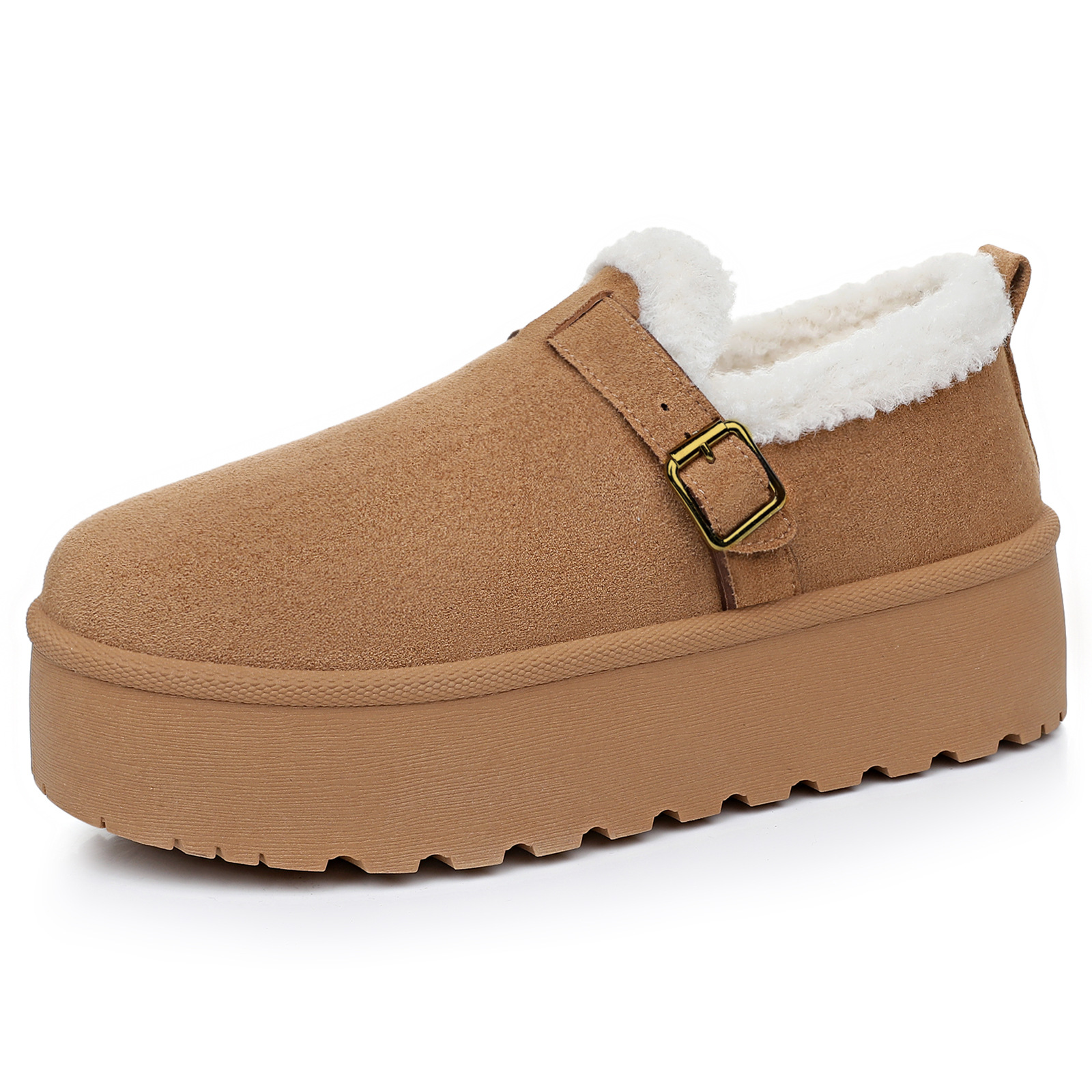 New women's cotton shoes, winter fleece and thickened cotton boots, women's cross-border one-foot thick-soled versatile snow boots for delivery Item Picture