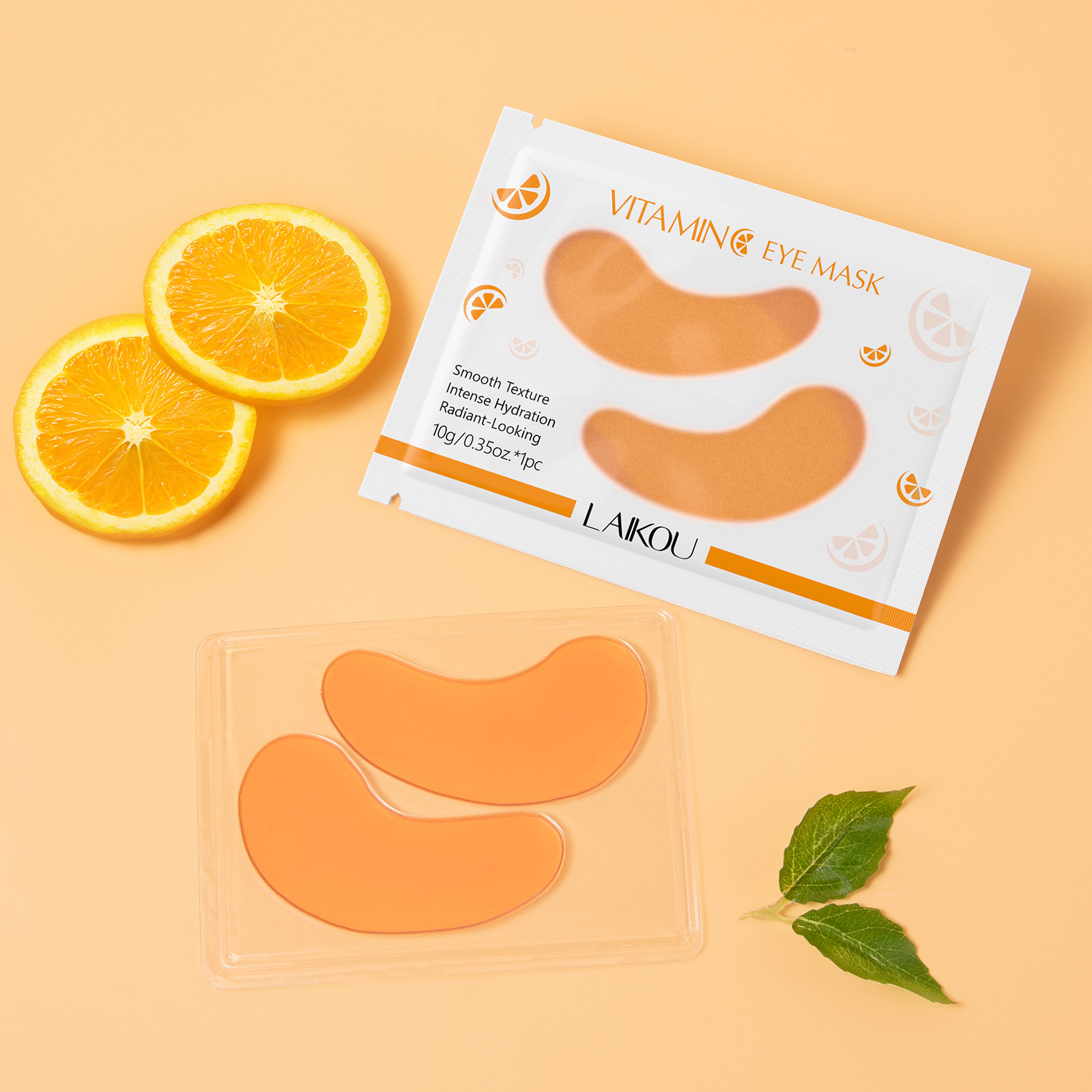 Cross-border LAIKOU Vitamin c single Eye Mask 10g Hydrating and Moisturizing Essence Eye Mask, export patch eye mask skin care products Application Scenario