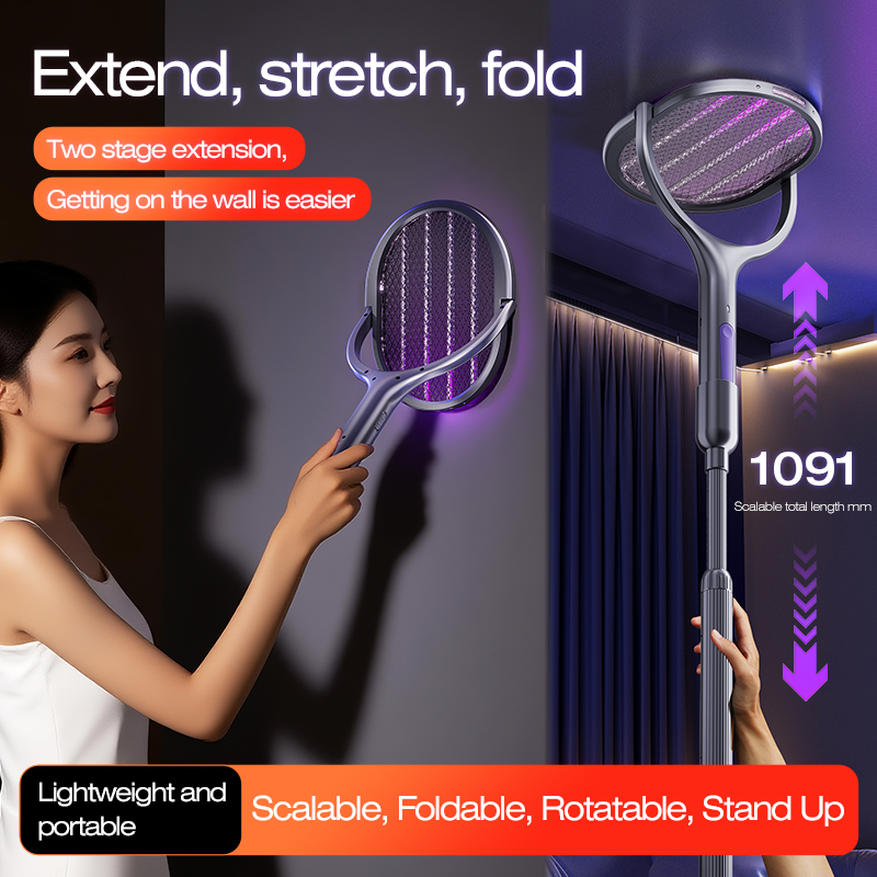 ES-28 retractable mosquito swatter - household electric shock mosquito killer details Picture