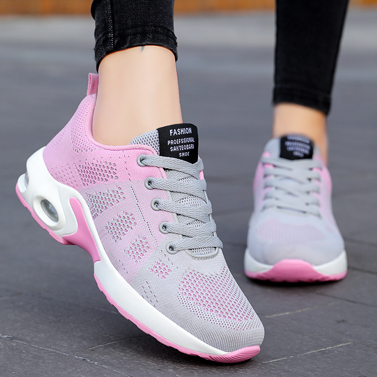 Customized shoes for women's foreign trade, breathable and lightweight mom shoes, lace-up air cushion cross-border sports shoes for women's casual sports Specification drawing