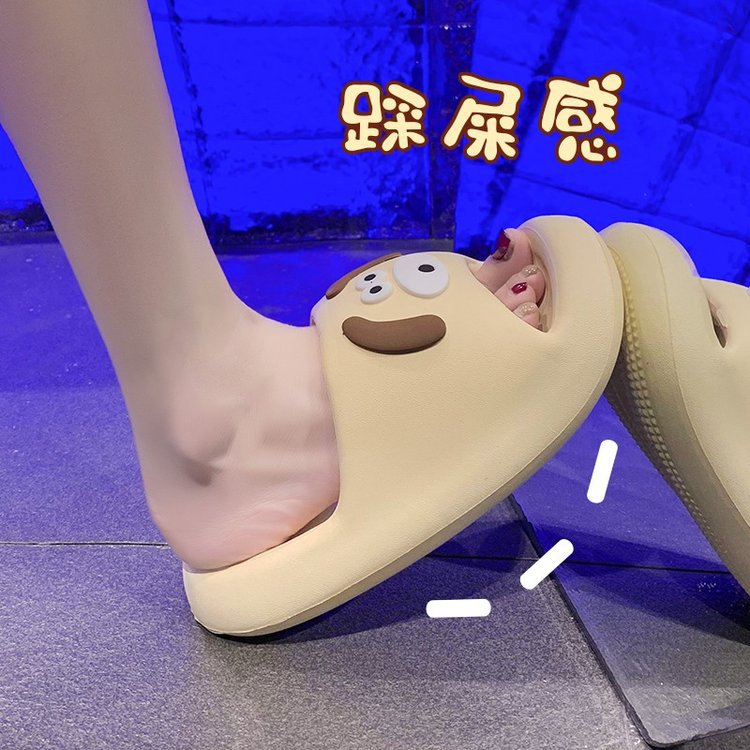 Cartoon dog home slippers for women, new summer style, cute soft-soled EVA with a feeling of stepping on feces, student cool slippers wholesale Application Scenario