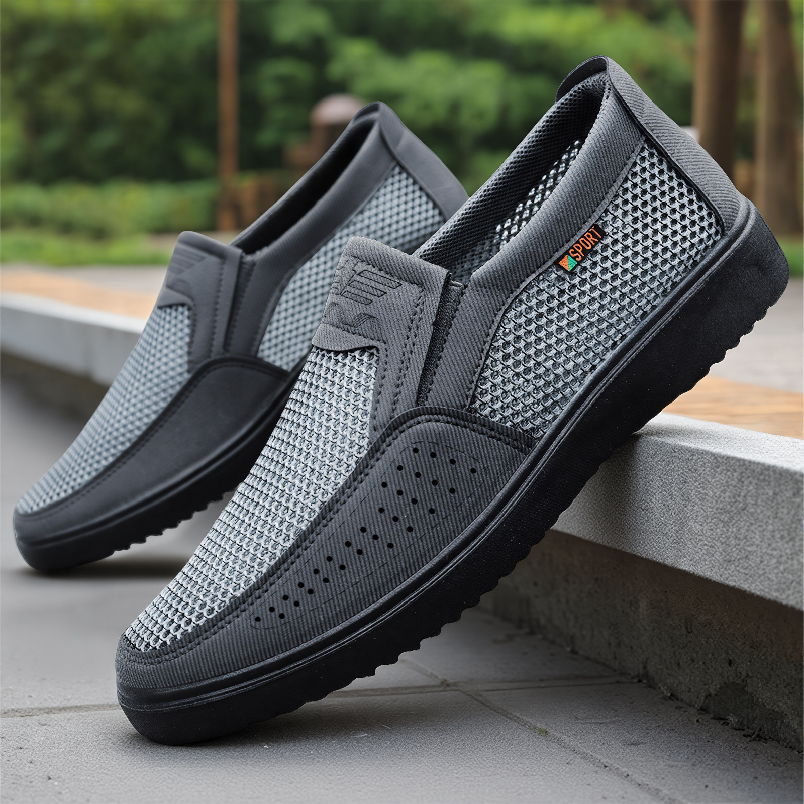 Old Beijing cloth shoes men 's mesh breathable soft sole casual shoes dad shoes summer cross-border distribution lightweight men' s shoes ‌ full figure