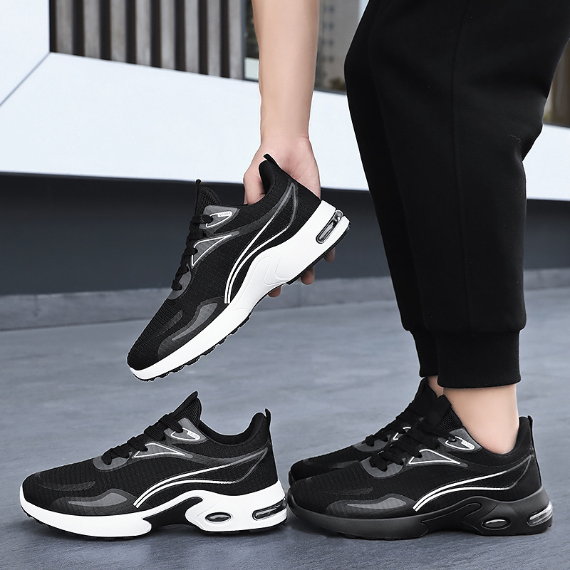 New cross-border men's shoes for foreign trade, Korean-style Feizhi air-cushioned soft-soled shoes, fashionable and trendy breathable sports shoes Specification drawing