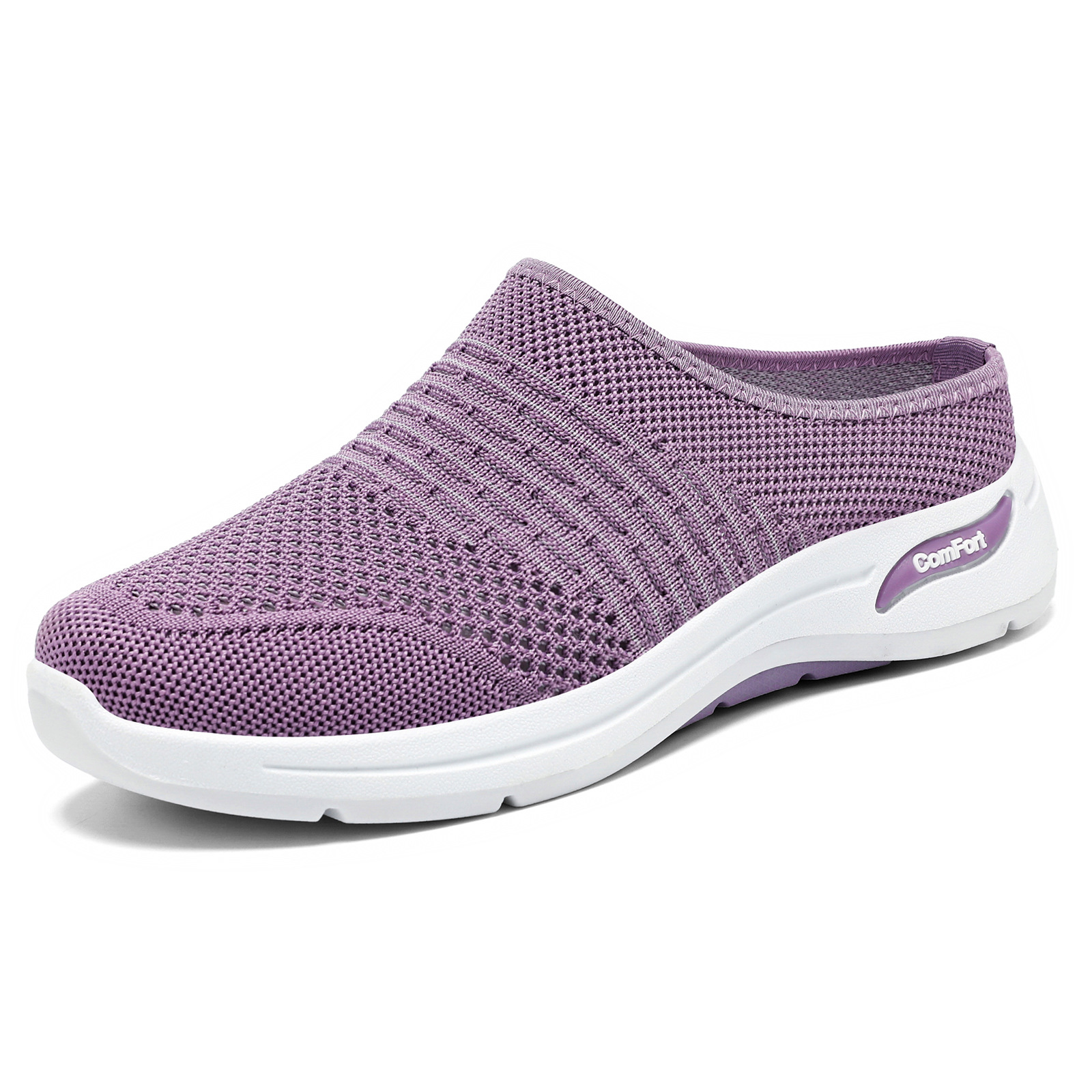 New summer half-slipper shoes for women, soft-soled one-step lazy shoes, mesh casual shoes, breathable shallow opening shoes Item Picture