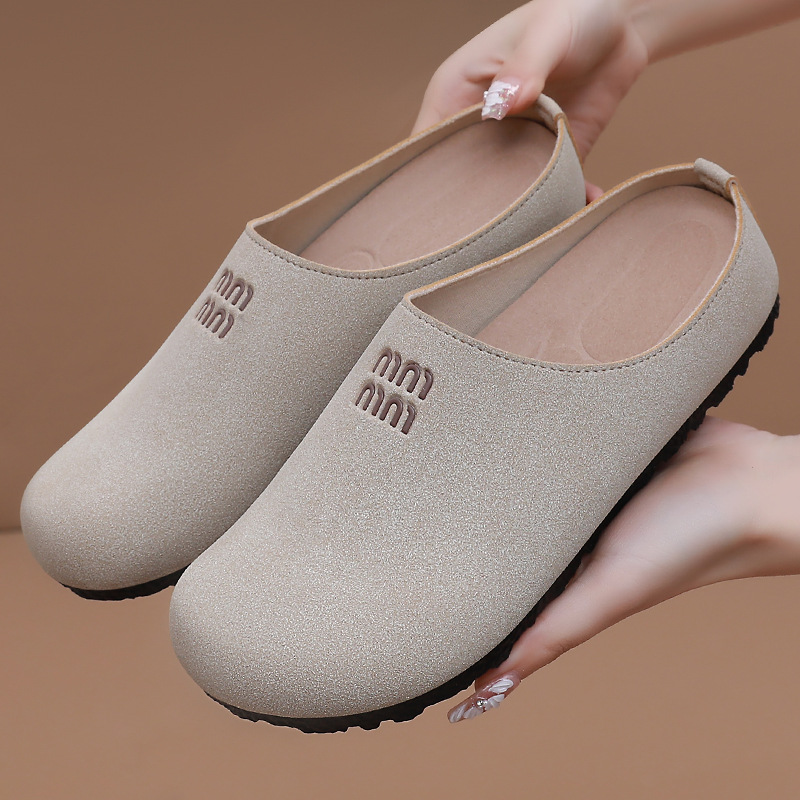 Baotou Slippers Women's autumn new casual, one-step half-drag, fashionable, trendy, breathable, soft-soled and not tiring to the feet Specification drawing