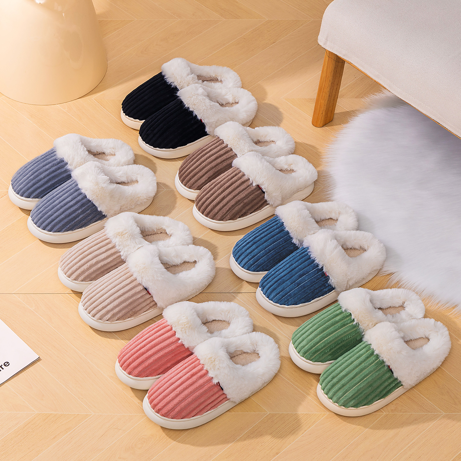 New winter women's shoes, warm thick-soled slippers, home flip-flops, versatile women's casual home slippers, women's distribution Application Scenario