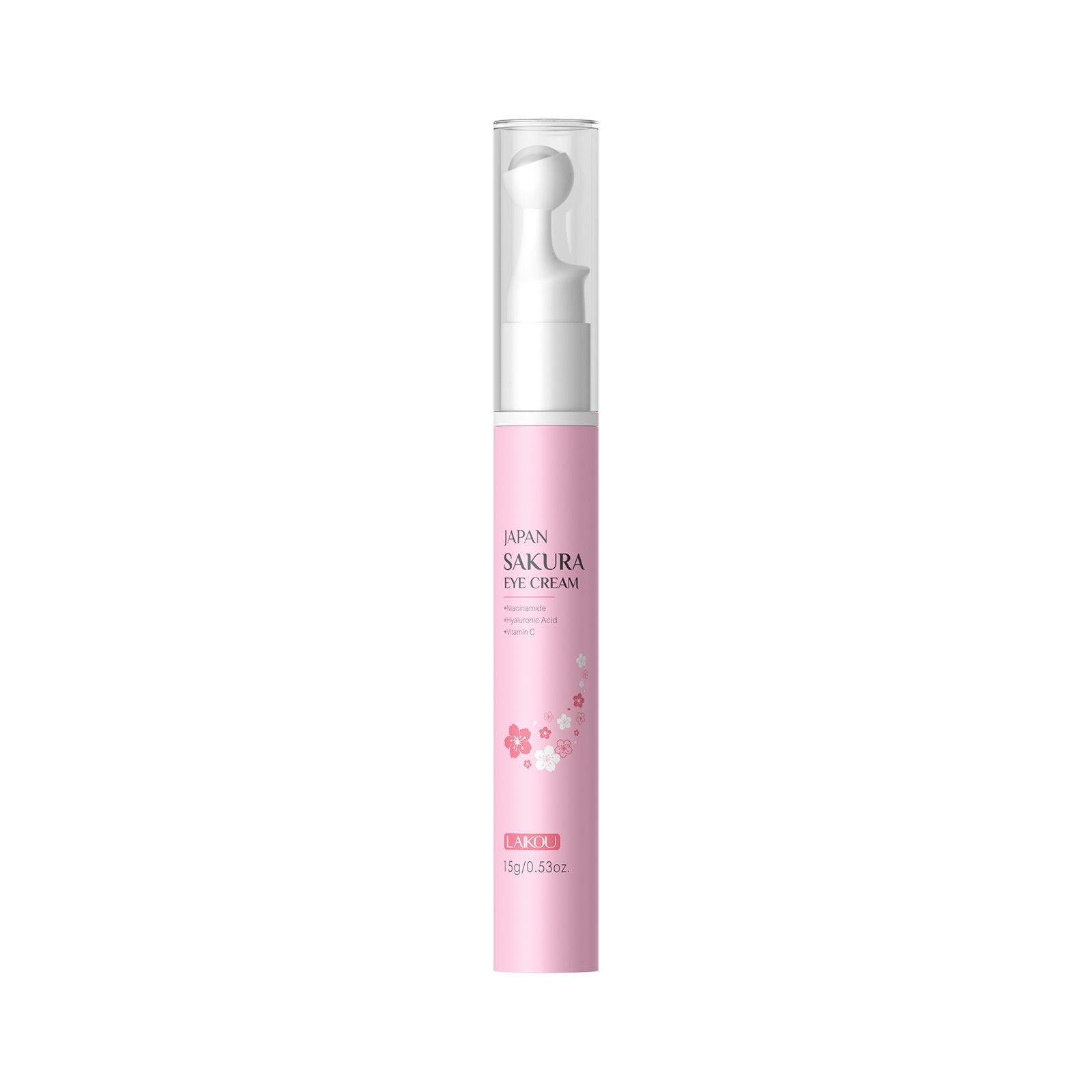 Cross-border new product LAIKOU Cherry Blossom Rolling Eye Cream 15g Hydrating, moisturizing and nourishing the eye area wholesale export eye cream Item Picture