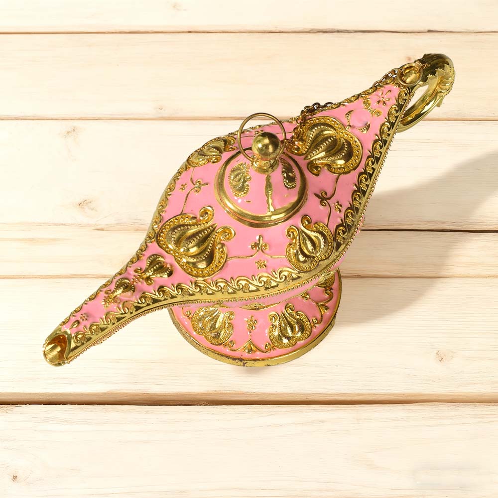 Light luxury golden-patterned Aladdin's magic lamp, court banquet decoration, magic lamp home, magic lamp handicraft, macaron color details Picture