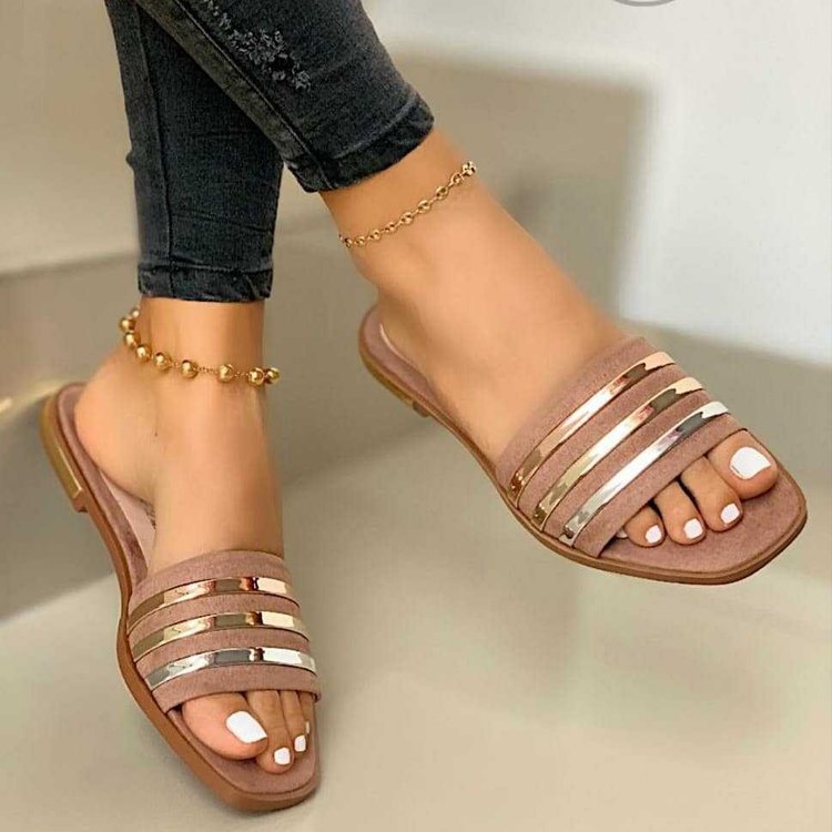 Slipper Women's Summer 2025 New soft-soled flat Roman fairy style beach shoes summer plus-size women's shoes 35-43 Specification drawing