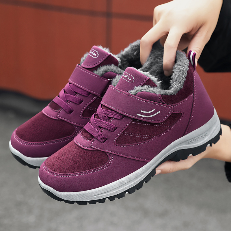 Direct sales from the manufacturer of "Cotton Shoes for Women 2025 Couple Style Walking and Warming Cotton Boots", casual fleece and thick snow boots for middle-aged and elderly people details Picture