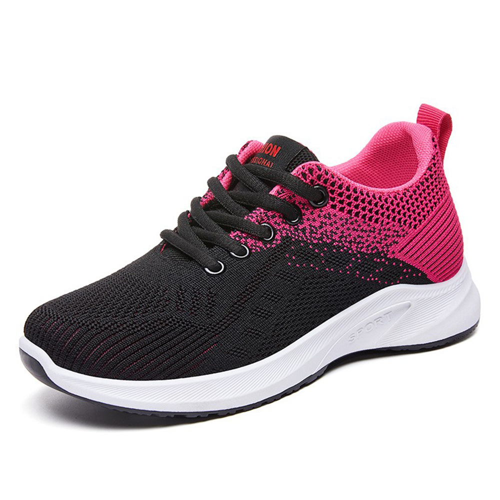 Women's shoes 2025 Autumn new casual sports shoes, cross-border factory breathable flying woven sports shoes, fashionable student shoes Item Picture