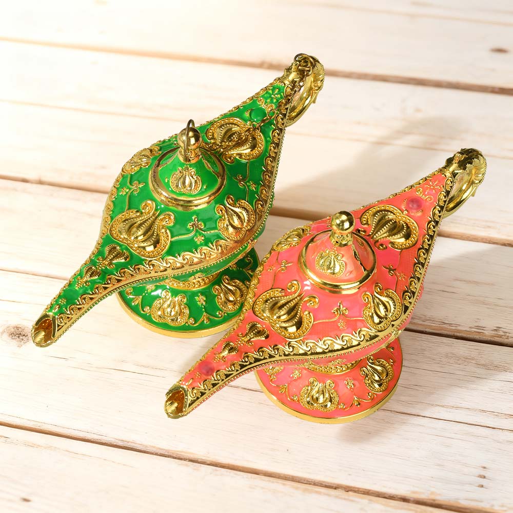 Light luxury golden-patterned Aladdin's magic lamp, court banquet decoration, magic lamp home, magic lamp handicraft, macaron color Application Scenario