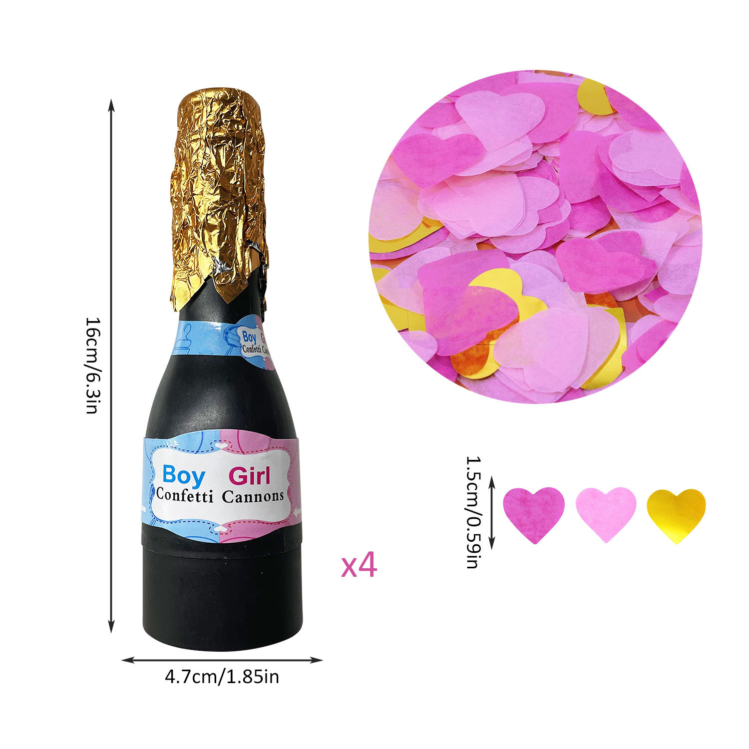 旋转小香槟礼花生日礼花 男女孩派对礼花详情图7