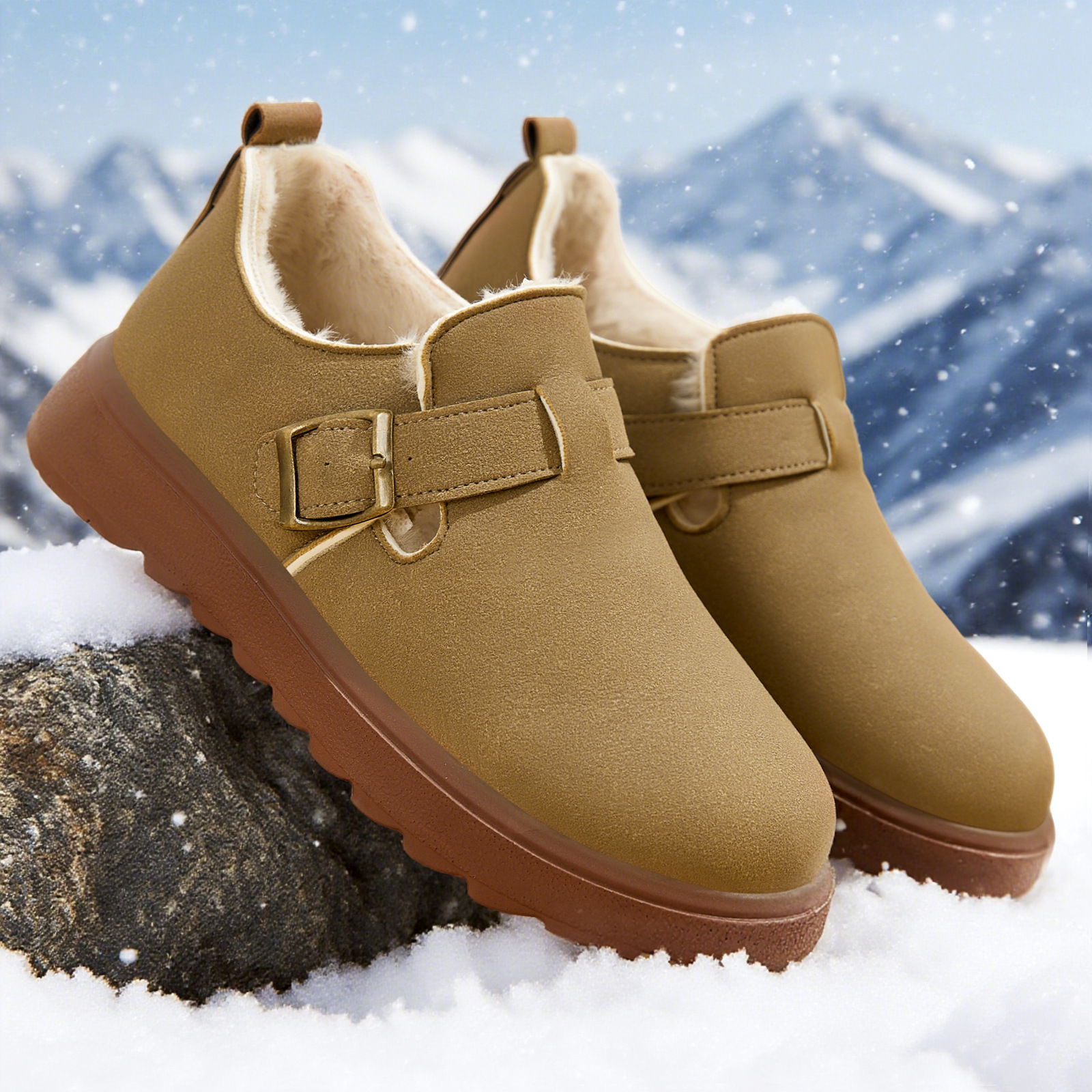 Winter new women's shoes, fleece and thickened warm snow boots, cross-border fashionable and versatile, one-step cotton boots full figure