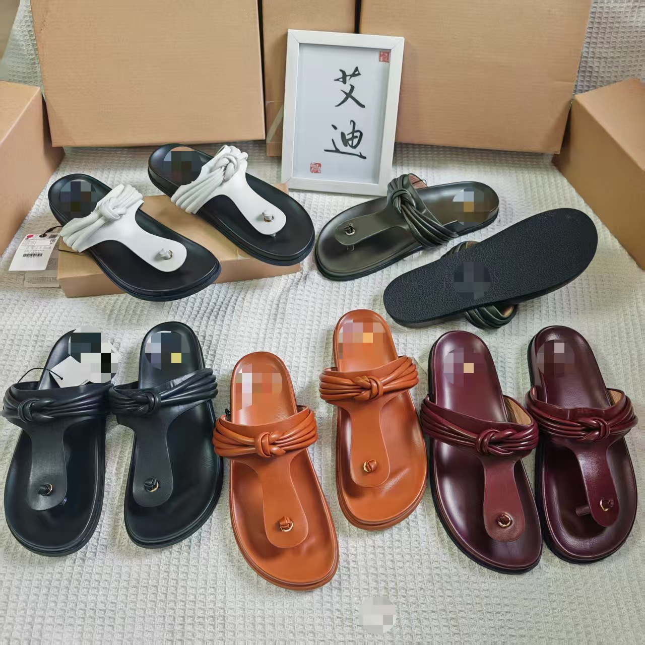 Eddy Shoes Dunhuang International Station Foreign Trade Counter ZA flat shoes, women's flip-flops, Birken shoes, slippers, thick-soled flip-flops details Picture