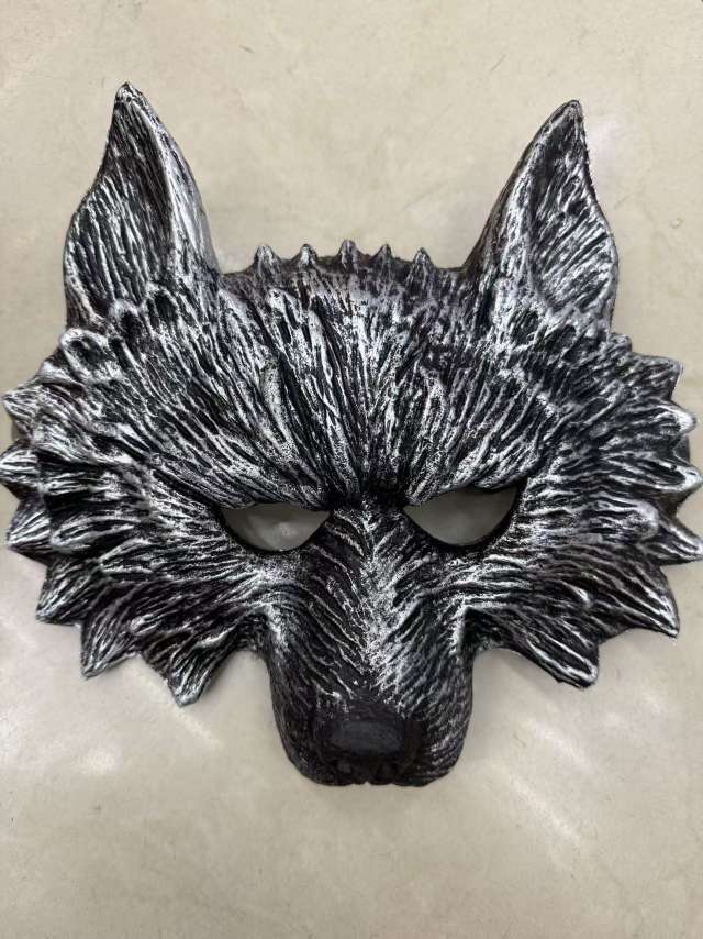 万圣节蒙面狼面具大灰狼成人头饰化妆舞会表演面具