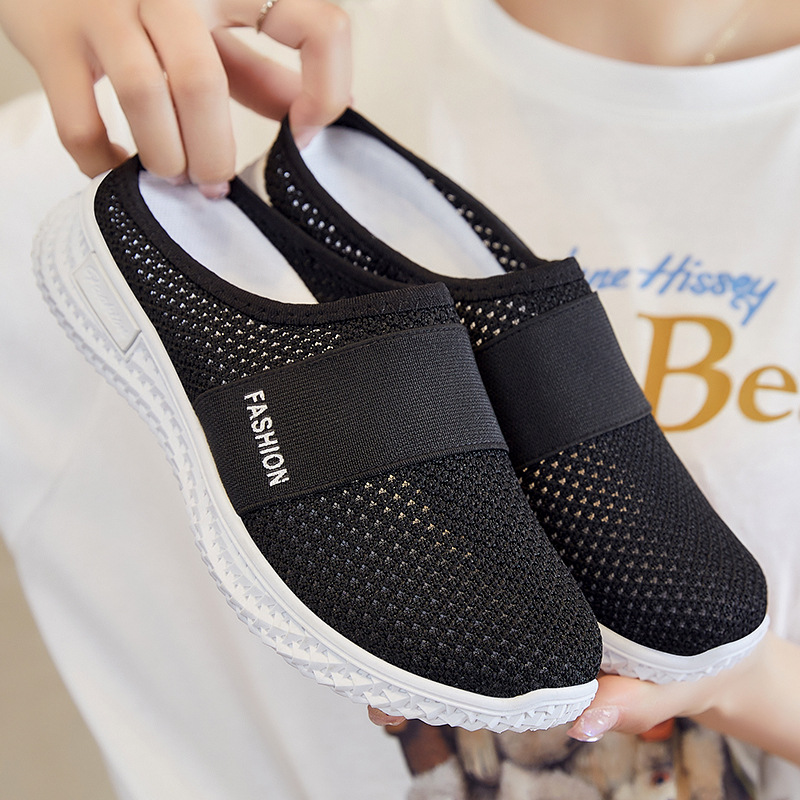 Women's shoes 2025 Summer New style export women's shoes wholesale breathable semi-drag single shoes shoes Cross-border casual shoes for women details Picture