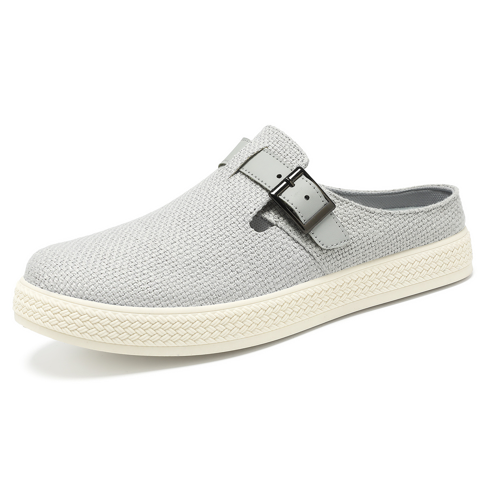 Men's singles summer large-sized perforated breathable mesh shoes with flip-flops worn outside are solid and casual sports shoes for men Item Picture