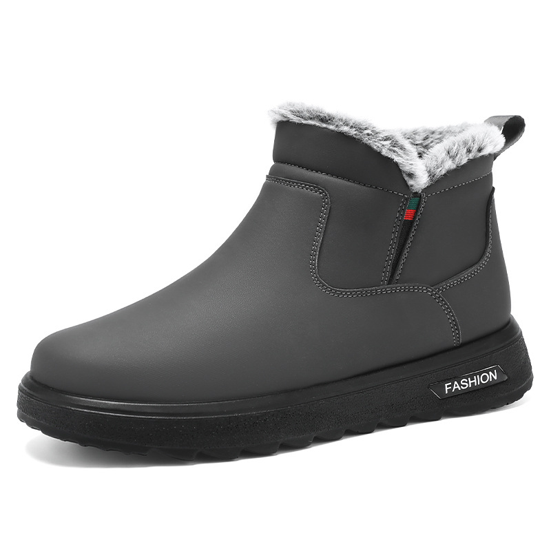 Men's cotton shoes 2025 new style with added fleece and thickened winter fur lining, one foot outdoor anti-slip snow boots Item Picture