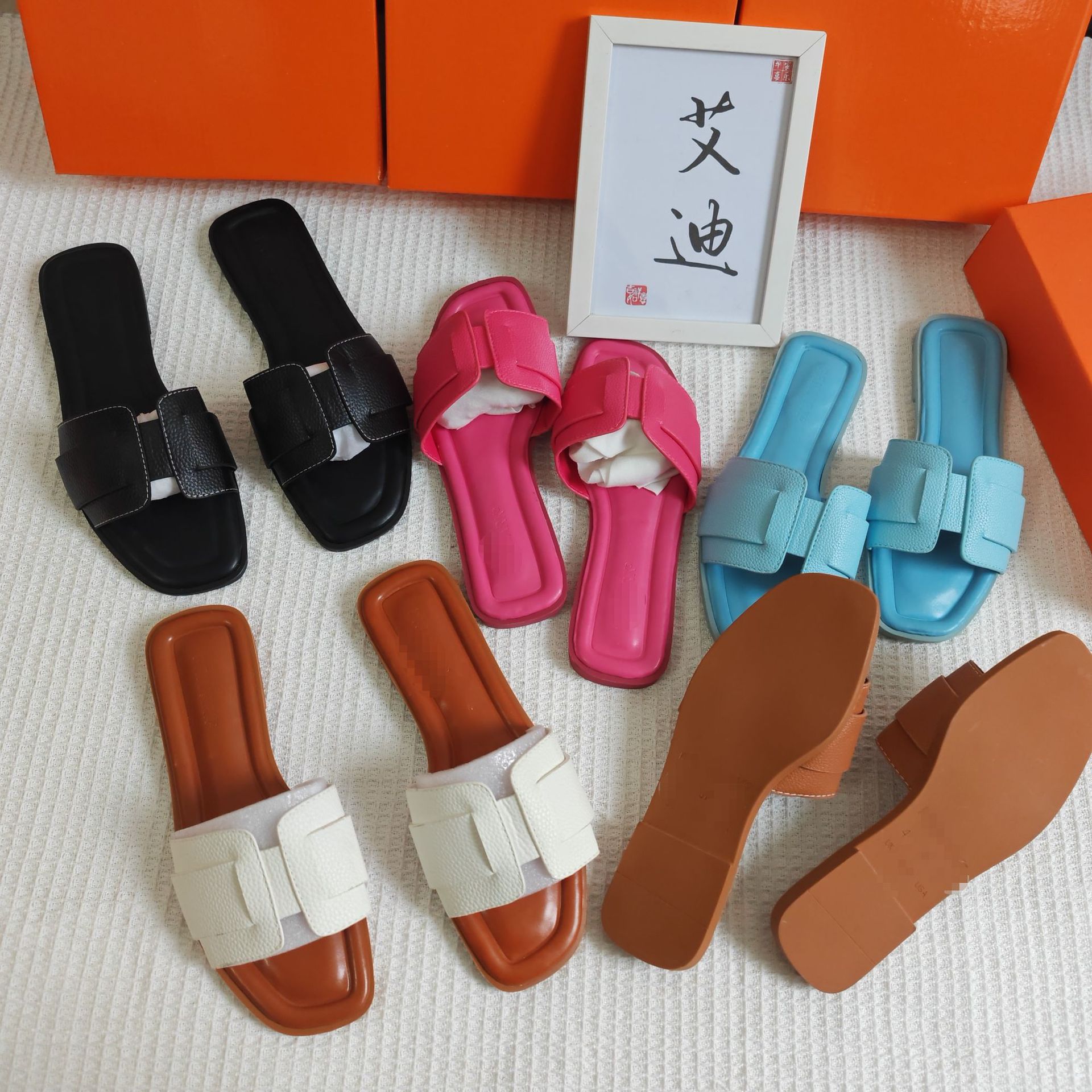 New foreign trade bestseller, casual and versatile Ladies' flat slippers, cool slippers wholesale Ladies flats shoes details Picture